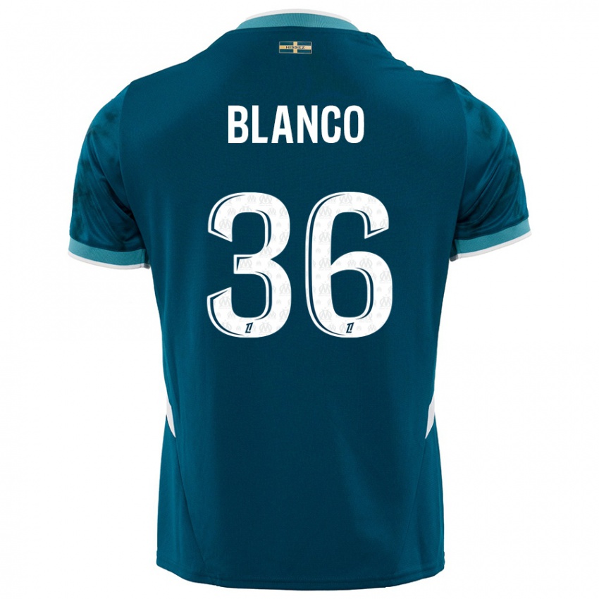 Niño Camiseta Ruben Blanco #36 Azul Turquesa 2ª Equipación 2024/25 La Camisa