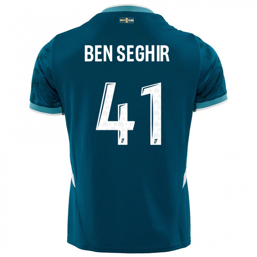 Niño Camiseta Salim Ben Seghir #41 Azul Turquesa 2ª Equipación 2024/25 La Camisa