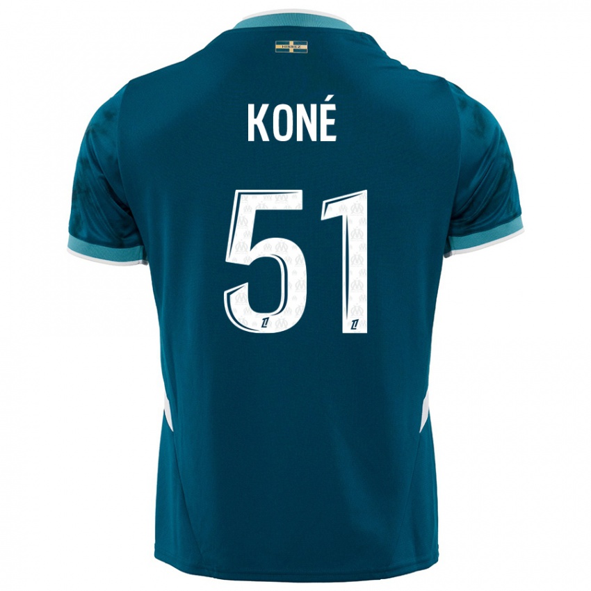 Niño Camiseta Ismaël Koné #51 Azul Turquesa 2ª Equipación 2024/25 La Camisa