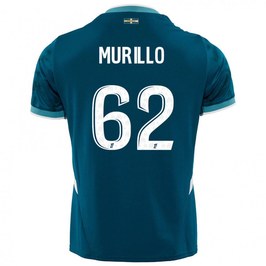 Niño Camiseta Amir Murillo #62 Azul Turquesa 2ª Equipación 2024/25 La Camisa