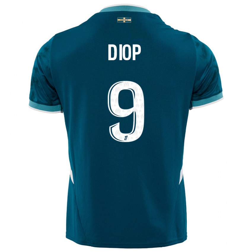 Niño Camiseta Mama Diop #9 Azul Turquesa 2ª Equipación 2024/25 La Camisa