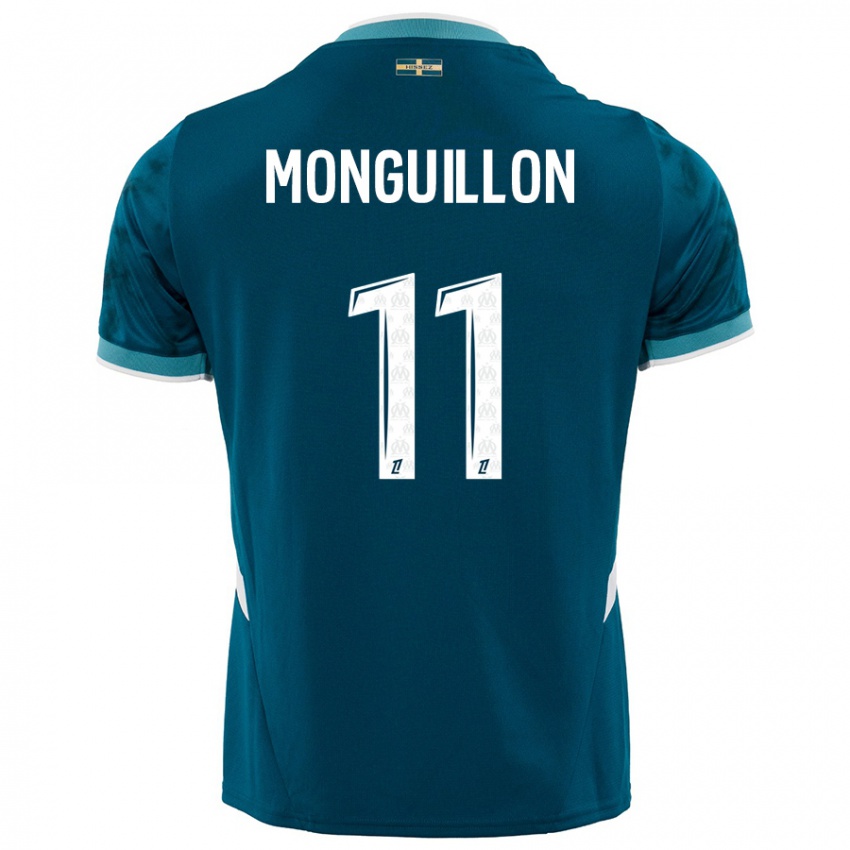 Niño Camiseta Coralie Monguillon #11 Azul Turquesa 2ª Equipación 2024/25 La Camisa