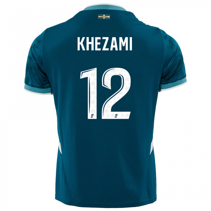 Niño Camiseta Roselène Khezami #12 Azul Turquesa 2ª Equipación 2024/25 La Camisa