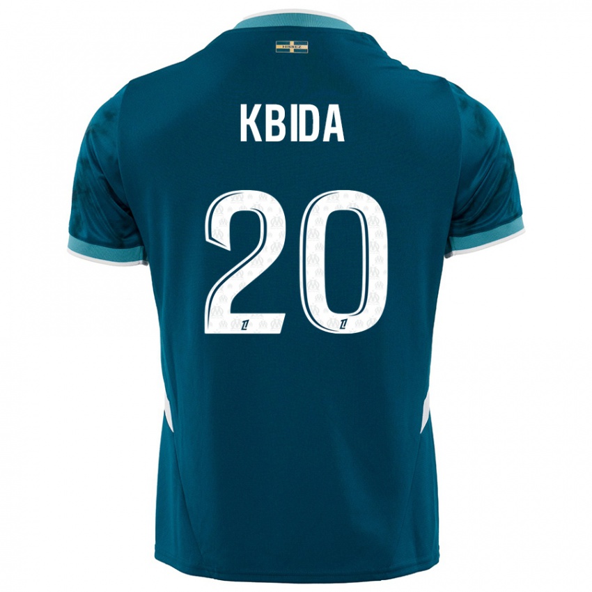 Niño Camiseta Inès Kbida #20 Azul Turquesa 2ª Equipación 2024/25 La Camisa