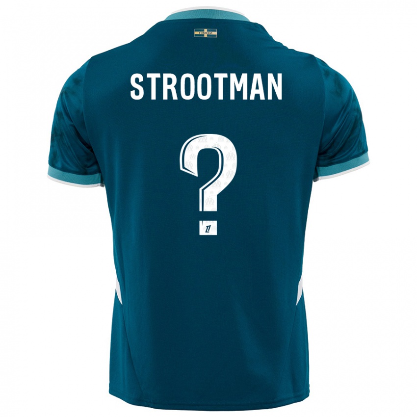 Niño Camiseta Kevin Strootman #0 Azul Turquesa 2ª Equipación 2024/25 La Camisa