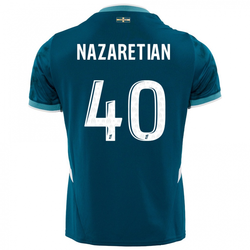 Niño Camiseta Manuel Nazaretian #40 Azul Turquesa 2ª Equipación 2024/25 La Camisa