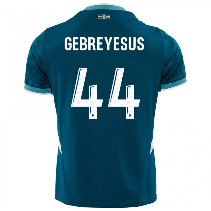 Niño Camiseta Esey Gebreyesus #44 Azul Turquesa 2ª Equipación 2024/25 La Camisa