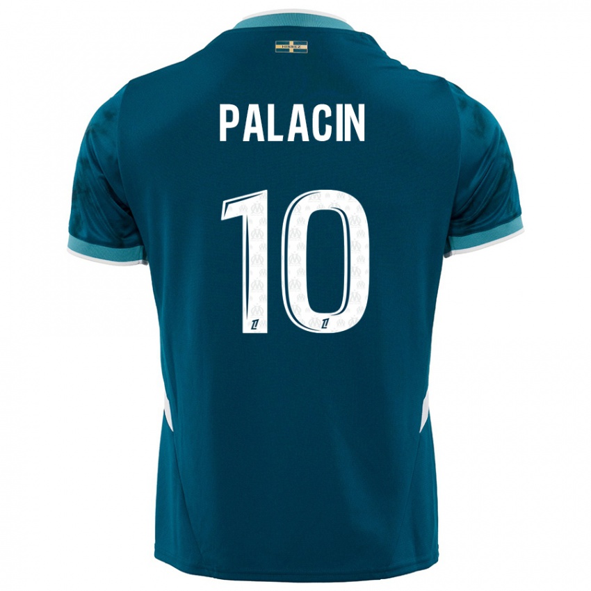 Niño Camiseta Sara Palacin #10 Azul Turquesa 2ª Equipación 2024/25 La Camisa