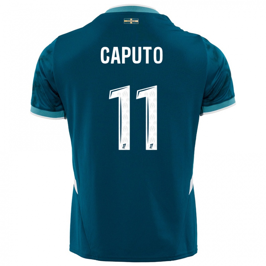 Niño Camiseta Cindy Caputo #11 Azul Turquesa 2ª Equipación 2024/25 La Camisa