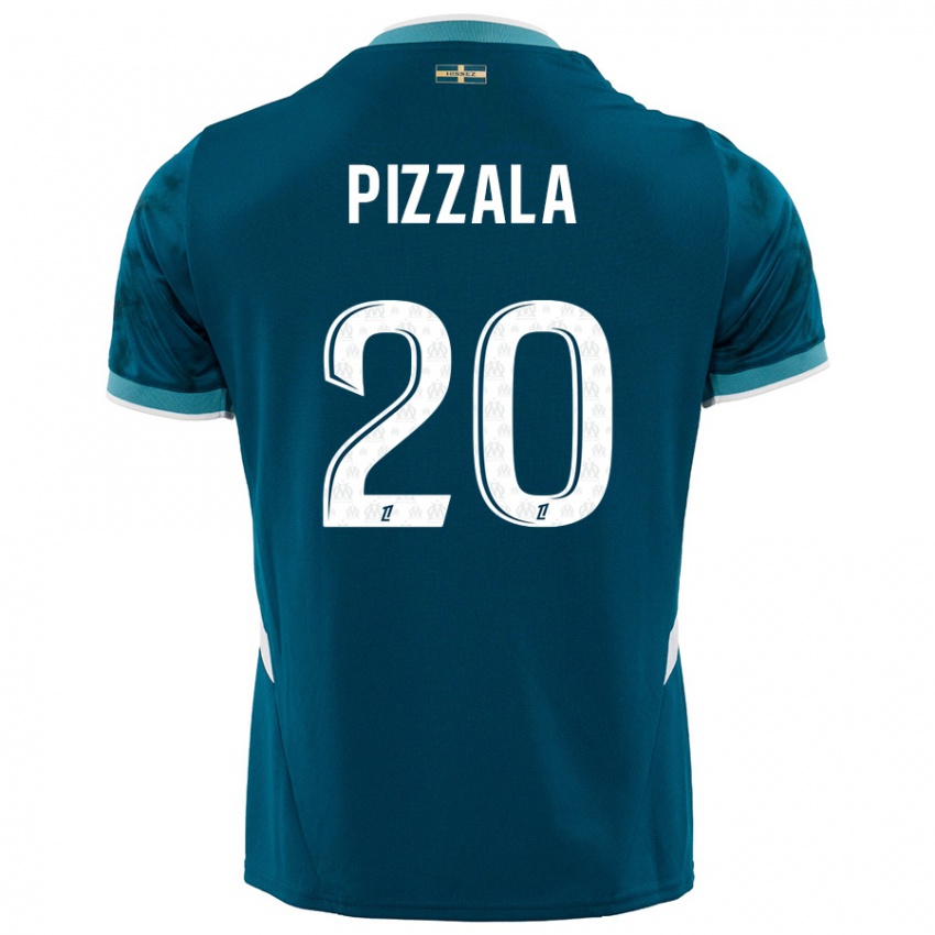 Niño Camiseta Caroline Pizzala #20 Azul Turquesa 2ª Equipación 2024/25 La Camisa