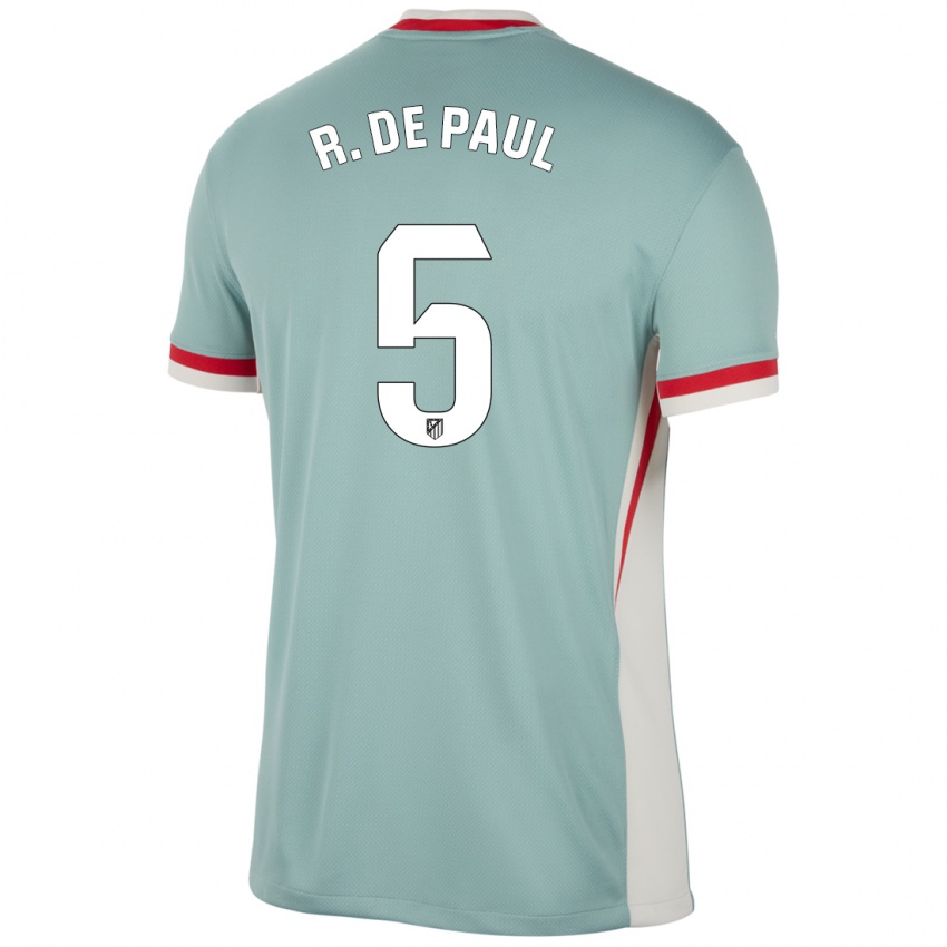 Niño Camiseta Rodrigo De Paul #5 Beige Claro Azul 2ª Equipación 2024/25 La Camisa