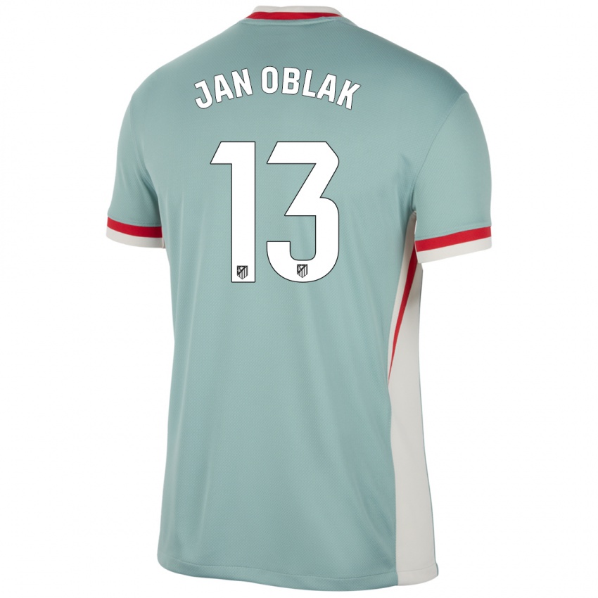 Niño Camiseta Jan Oblak #13 Beige Claro Azul 2ª Equipación 2024/25 La Camisa