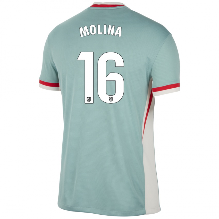 Niño Camiseta Nahuel Molina #16 Beige Claro Azul 2ª Equipación 2024/25 La Camisa