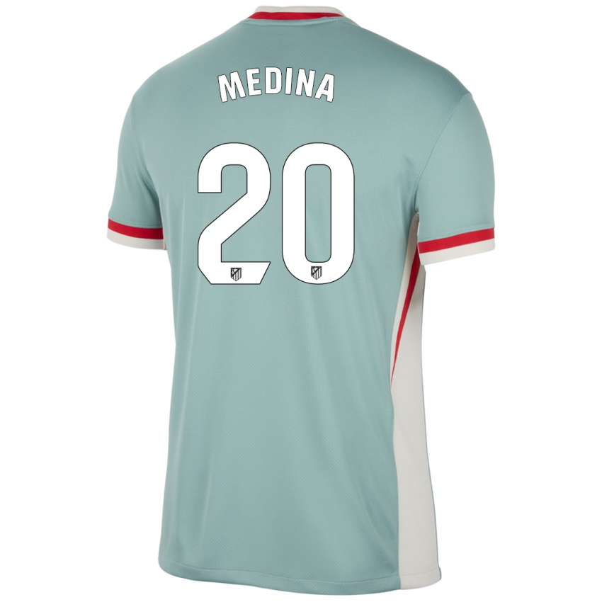 Niño Camiseta Andrea Medina #20 Beige Claro Azul 2ª Equipación 2024/25 La Camisa