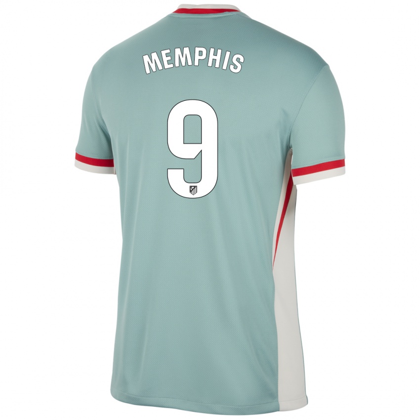 Niño Camiseta Memphis Depay #9 Beige Claro Azul 2ª Equipación 2024/25 La Camisa