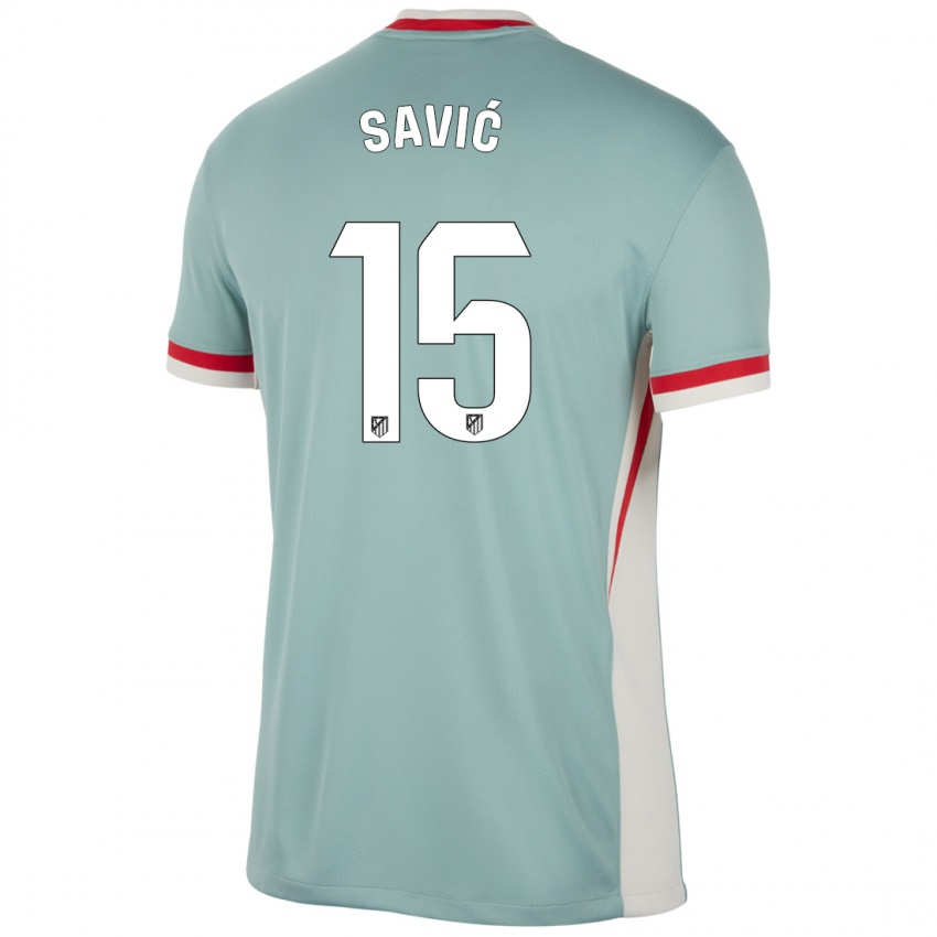 Niño Camiseta Stefan Savic #15 Beige Claro Azul 2ª Equipación 2024/25 La Camisa