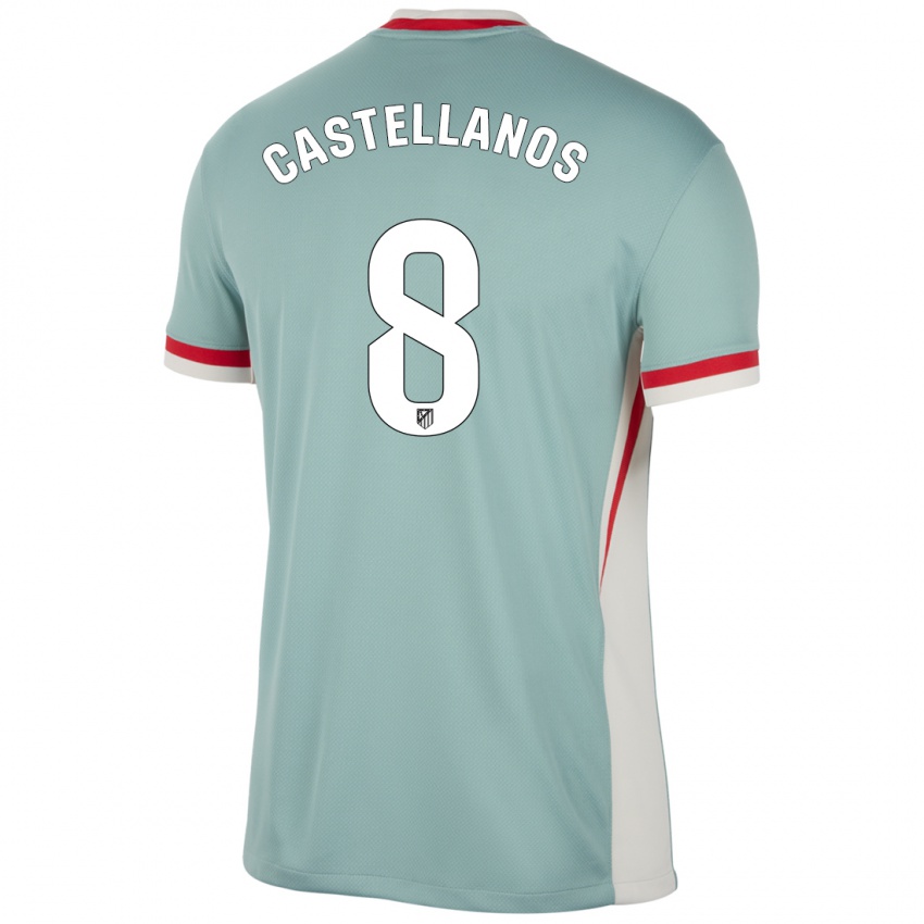 Niño Camiseta Jorge Castellanos #8 Beige Claro Azul 2ª Equipación 2024/25 La Camisa