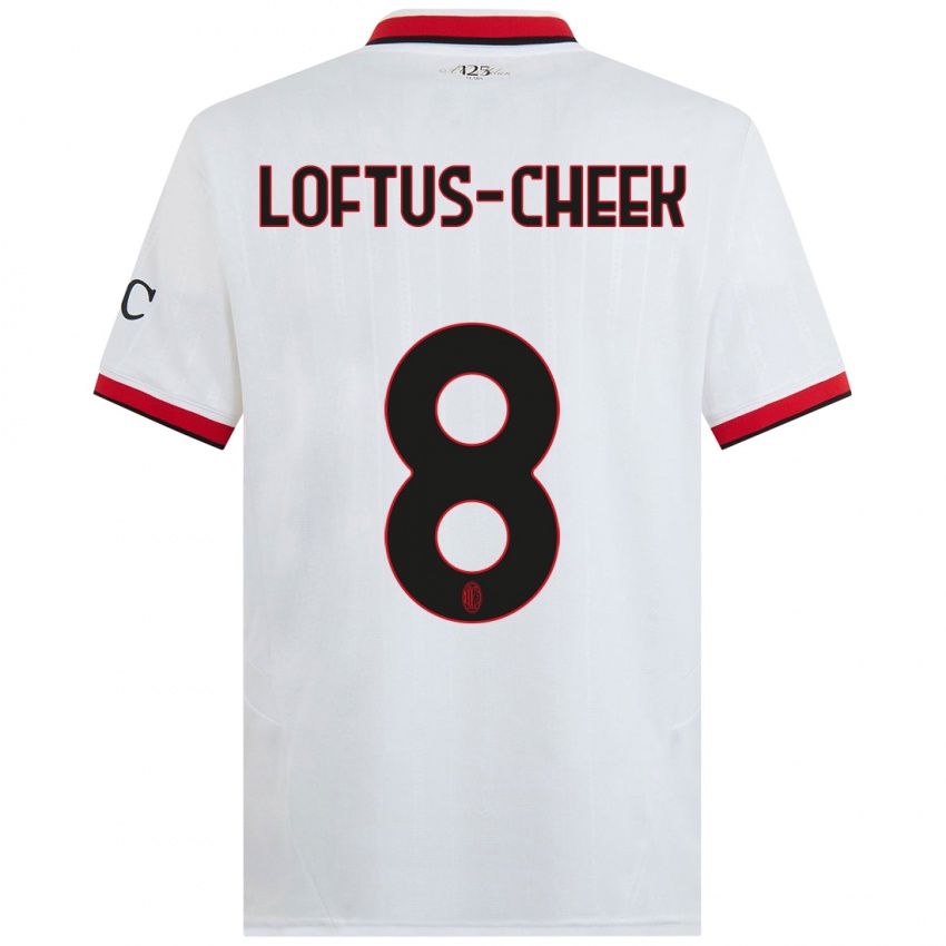 Niño Camiseta Ruben Loftus-Cheek #8 Blanco Negro Rojo 2ª Equipación 2024/25 La Camisa