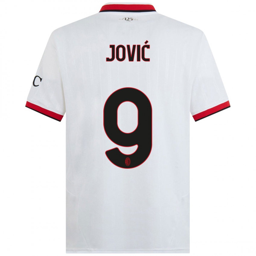 Niño Camiseta Luka Jovic #9 Blanco Negro Rojo 2ª Equipación 2024/25 La Camisa