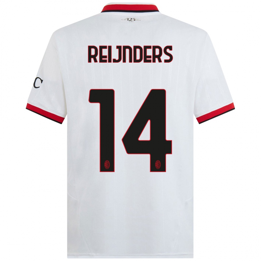 Niño Camiseta Tijjani Reijnders #14 Blanco Negro Rojo 2ª Equipación 2024/25 La Camisa