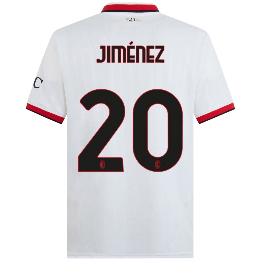 Niño Camiseta Álex Jiménez #20 Blanco Negro Rojo 2ª Equipación 2024/25 La Camisa