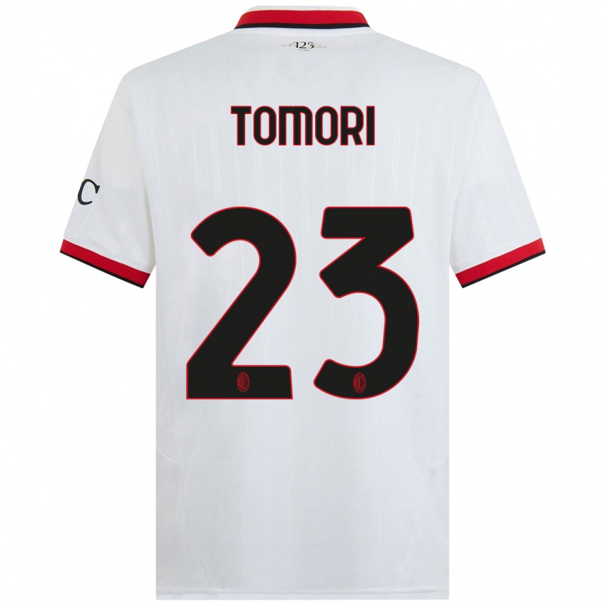 Niño Camiseta Fikayo Tomori #23 Blanco Negro Rojo 2ª Equipación 2024/25 La Camisa