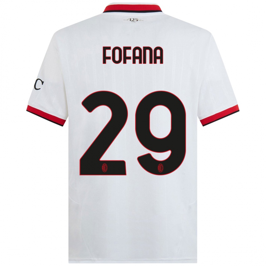 Niño Camiseta Youssouf Fofana #29 Blanco Negro Rojo 2ª Equipación 2024/25 La Camisa