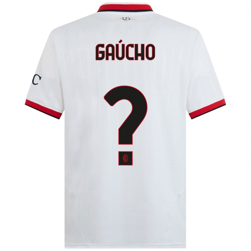 Niño Camiseta Estevan Gaúcho #0 Blanco Negro Rojo 2ª Equipación 2024/25 La Camisa