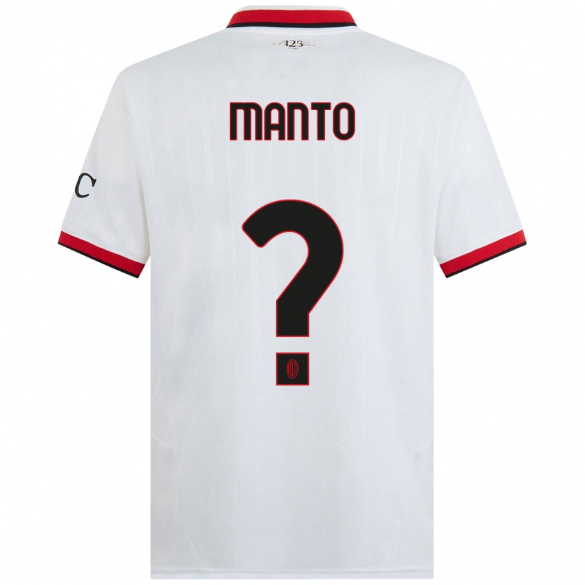 Niño Camiseta Gaetano Manto #0 Blanco Negro Rojo 2ª Equipación 2024/25 La Camisa