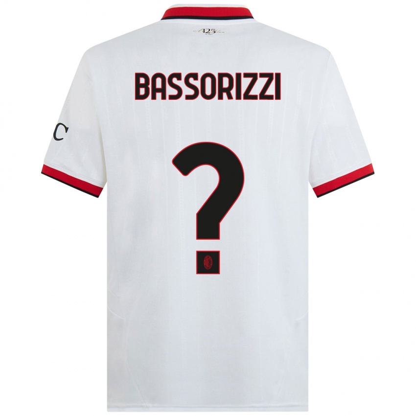 Niño Camiseta Carlo Bassorizzi #0 Blanco Negro Rojo 2ª Equipación 2024/25 La Camisa