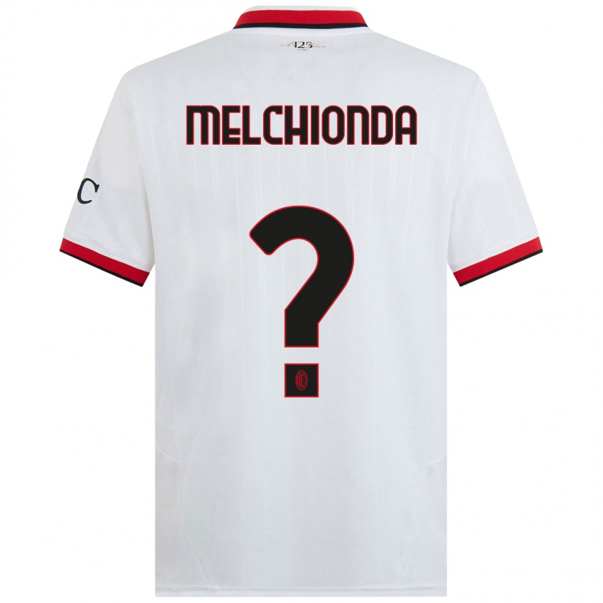 Niño Camiseta Marco Melchionda #0 Blanco Negro Rojo 2ª Equipación 2024/25 La Camisa