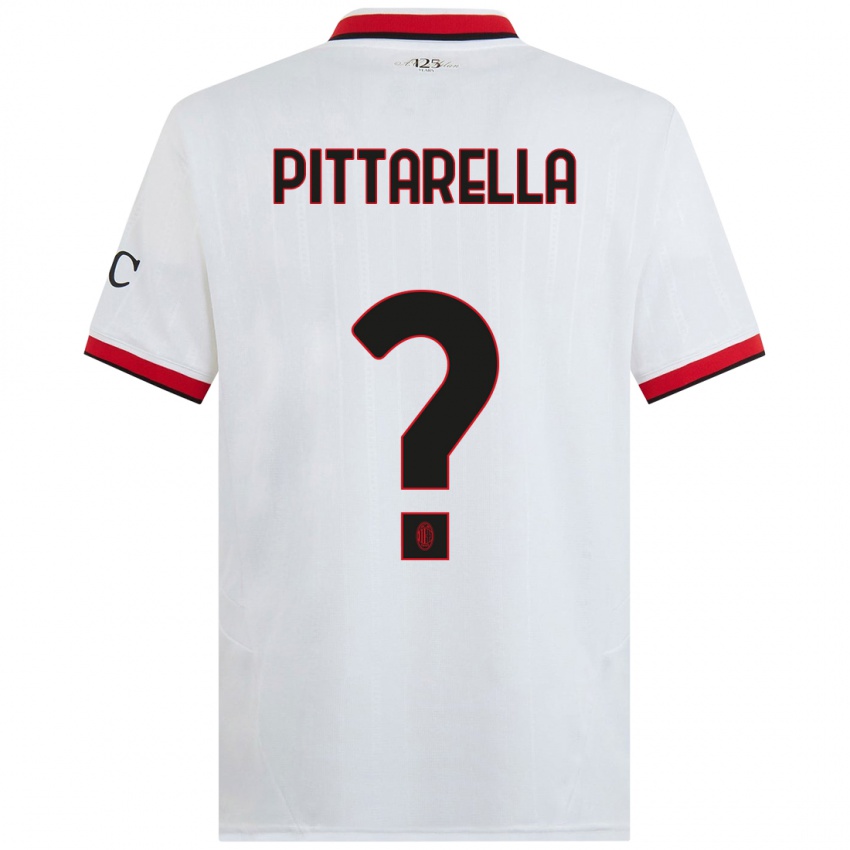 Niño Camiseta Matteo Pittarella #0 Blanco Negro Rojo 2ª Equipación 2024/25 La Camisa