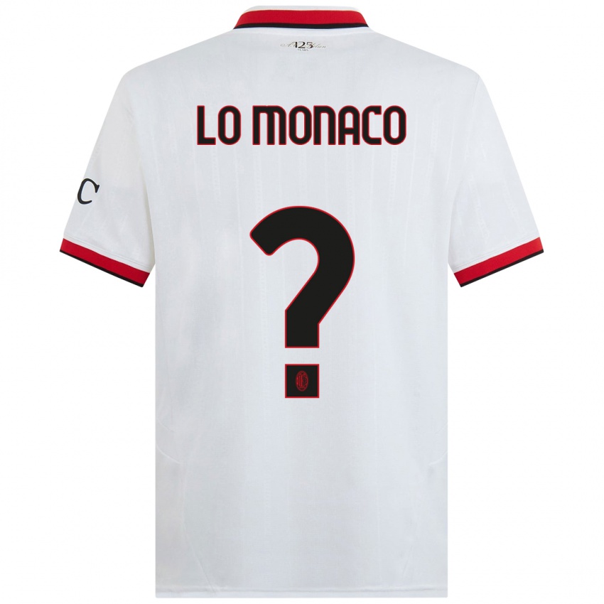 Niño Camiseta Kevin Lo Monaco #0 Blanco Negro Rojo 2ª Equipación 2024/25 La Camisa