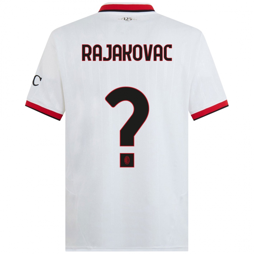 Niño Camiseta Mihajlo Rajakovac #0 Blanco Negro Rojo 2ª Equipación 2024/25 La Camisa