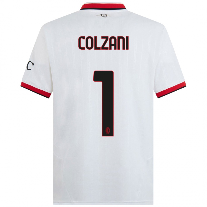 Niño Camiseta Edoardo Colzani #1 Blanco Negro Rojo 2ª Equipación 2024/25 La Camisa