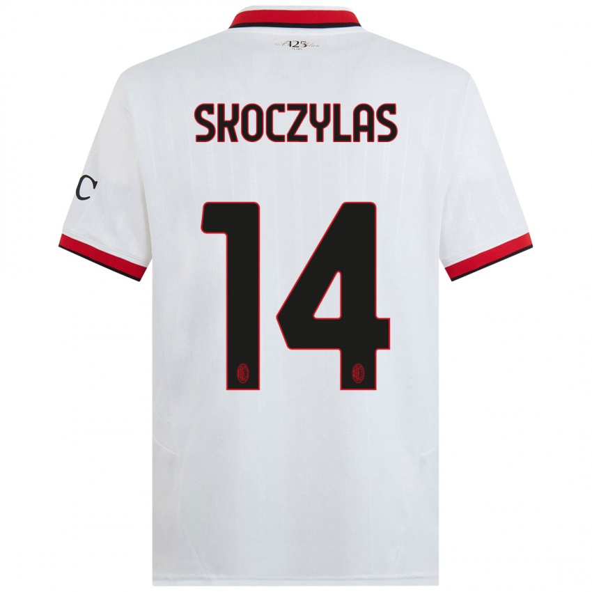 Niño Camiseta Mateusz Skoczylas #14 Blanco Negro Rojo 2ª Equipación 2024/25 La Camisa