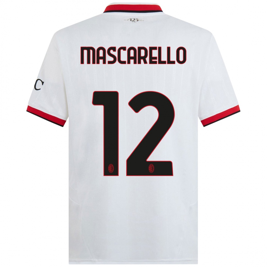 Niño Camiseta Marta Mascarello #12 Blanco Negro Rojo 2ª Equipación 2024/25 La Camisa