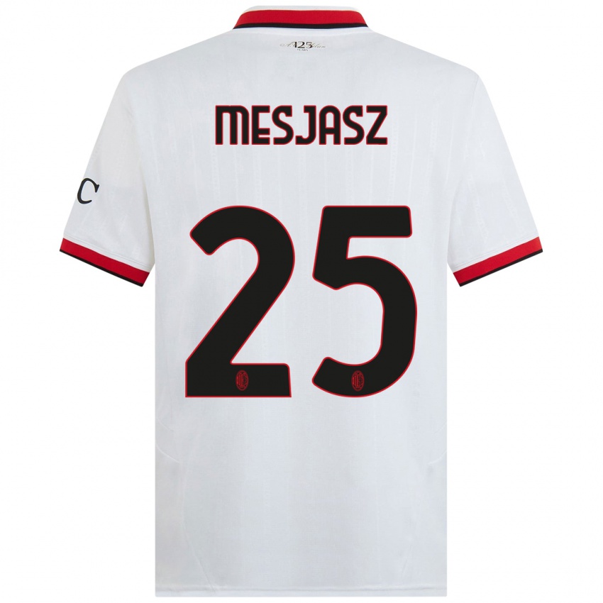 Niño Camiseta Malgorzata Mesjasz #25 Blanco Negro Rojo 2ª Equipación 2024/25 La Camisa