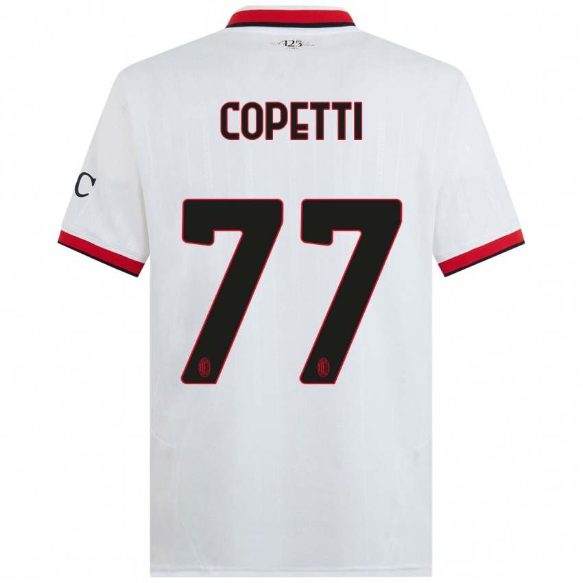 Niño Camiseta Matilde Copetti #77 Blanco Negro Rojo 2ª Equipación 2024/25 La Camisa