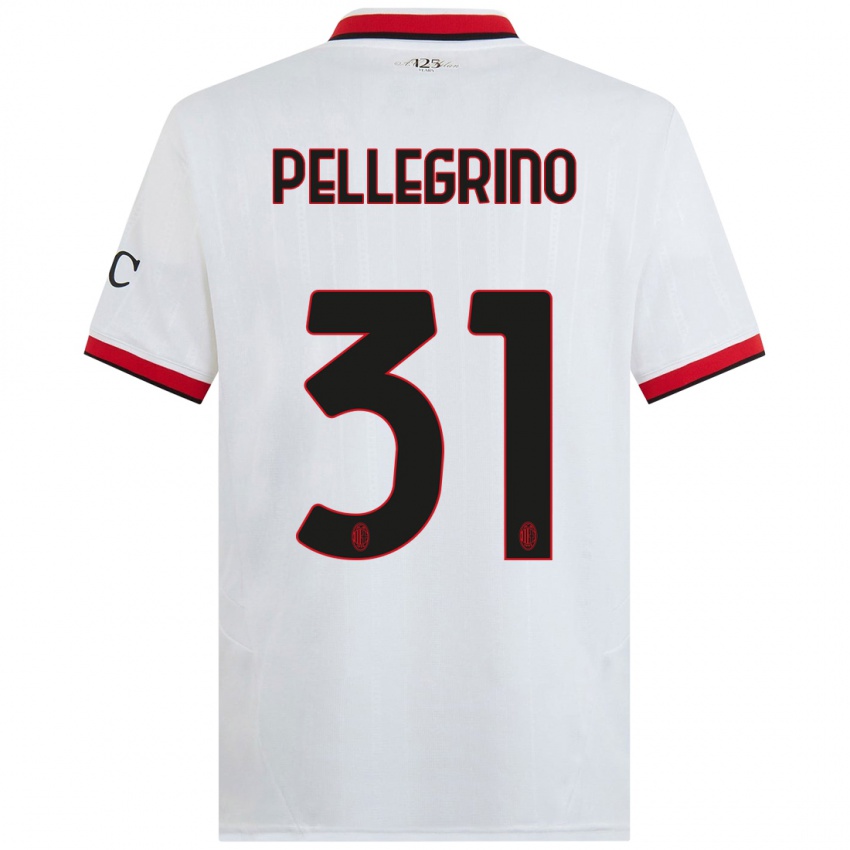 Niño Camiseta Marco Pellegrino #31 Blanco Negro Rojo 2ª Equipación 2024/25 La Camisa