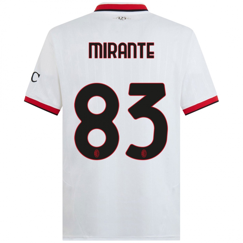 Niño Camiseta Antonio Mirante #83 Blanco Negro Rojo 2ª Equipación 2024/25 La Camisa