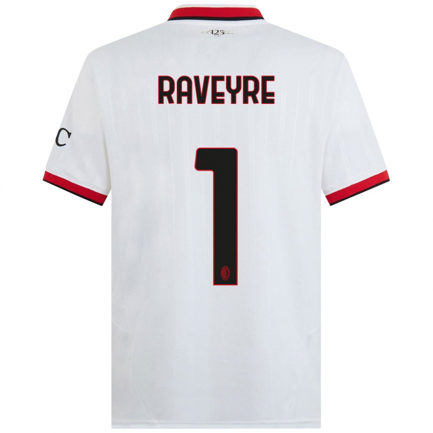 Niño Camiseta Noah Raveyre #1 Blanco Negro Rojo 2ª Equipación 2024/25 La Camisa