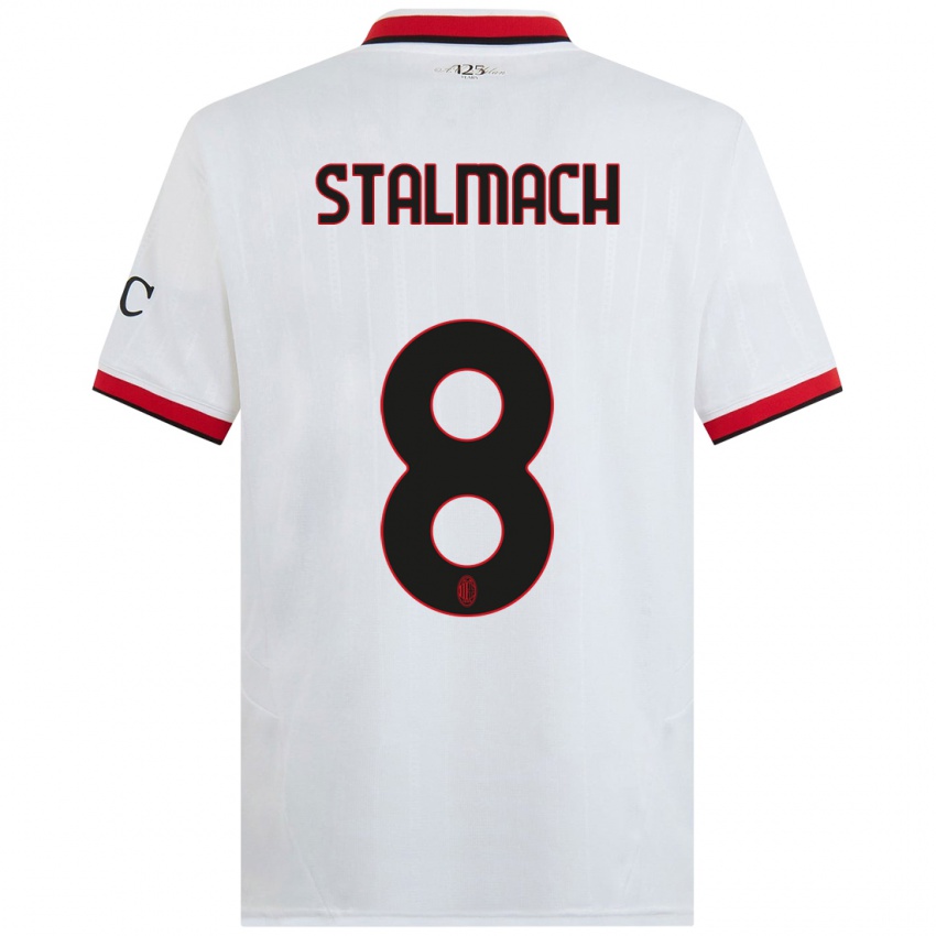 Niño Camiseta Dariusz Stalmach #8 Blanco Negro Rojo 2ª Equipación 2024/25 La Camisa