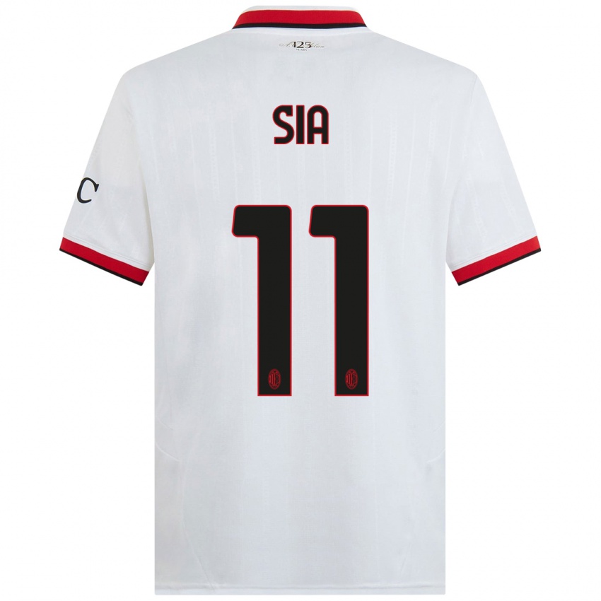 Niño Camiseta Diego Sia #11 Blanco Negro Rojo 2ª Equipación 2024/25 La Camisa