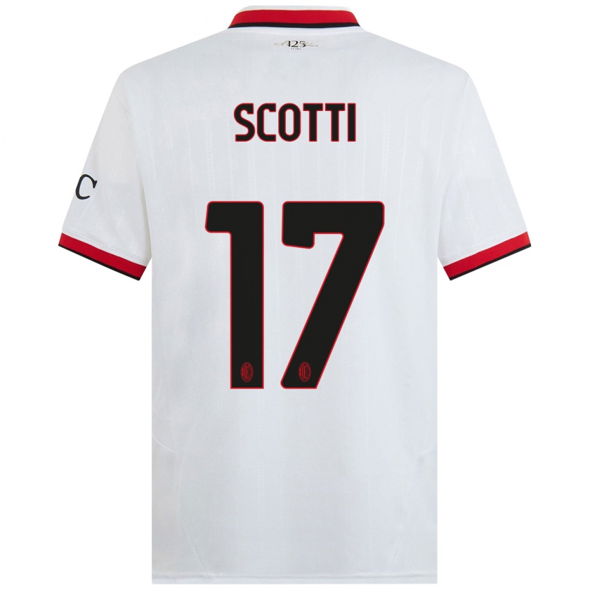 Niño Camiseta Filippo Scotti #17 Blanco Negro Rojo 2ª Equipación 2024/25 La Camisa