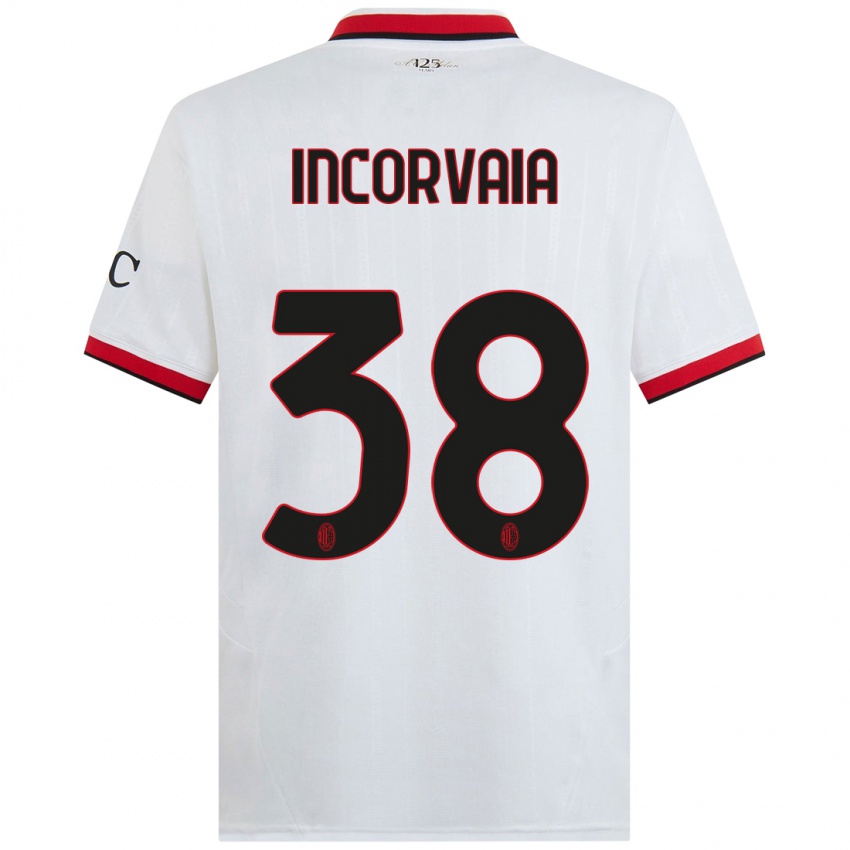 Niño Camiseta Giovanni Incorvaia #38 Blanco Negro Rojo 2ª Equipación 2024/25 La Camisa