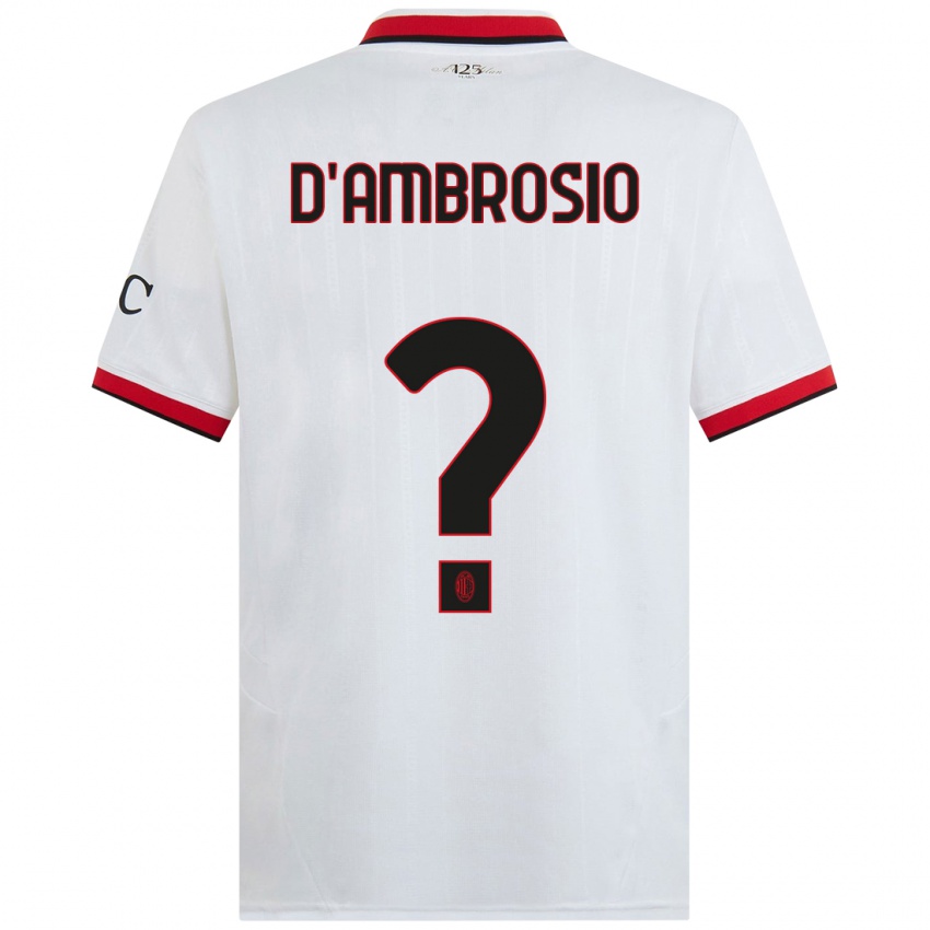 Niño Camiseta Antonio D'ambrosio #0 Blanco Negro Rojo 2ª Equipación 2024/25 La Camisa