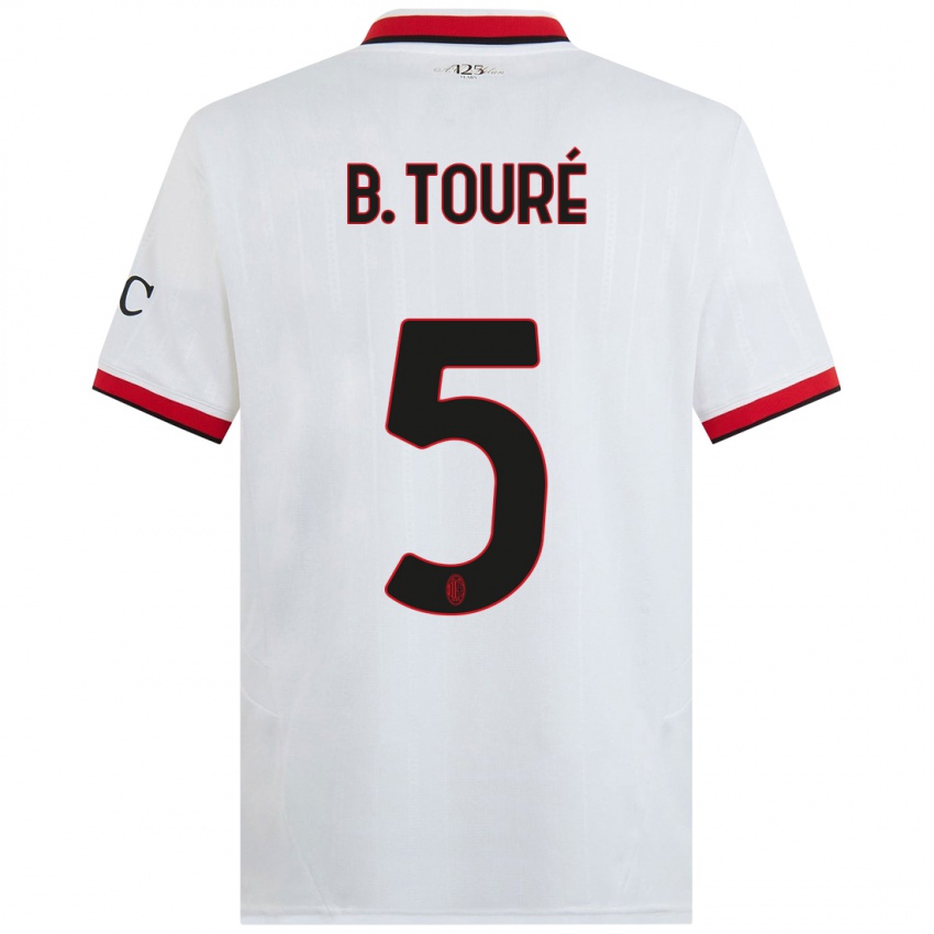 Niño Camiseta Fode Ballo-Toure #5 Blanco Negro Rojo 2ª Equipación 2024/25 La Camisa