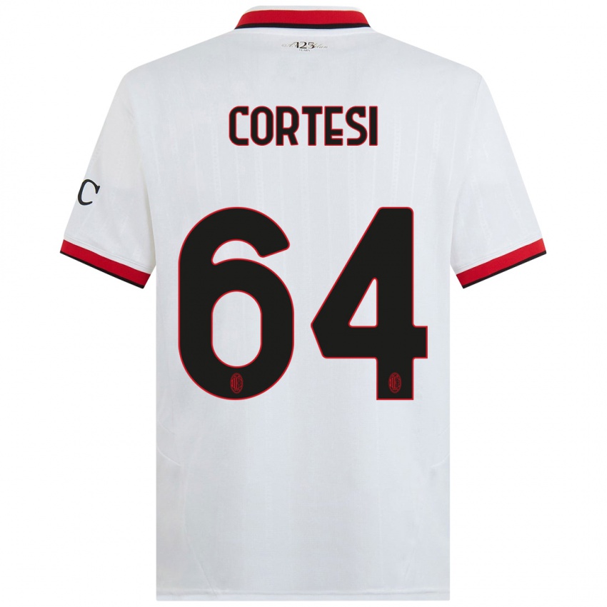 Niño Camiseta Selena Cortesi #64 Blanco Negro Rojo 2ª Equipación 2024/25 La Camisa