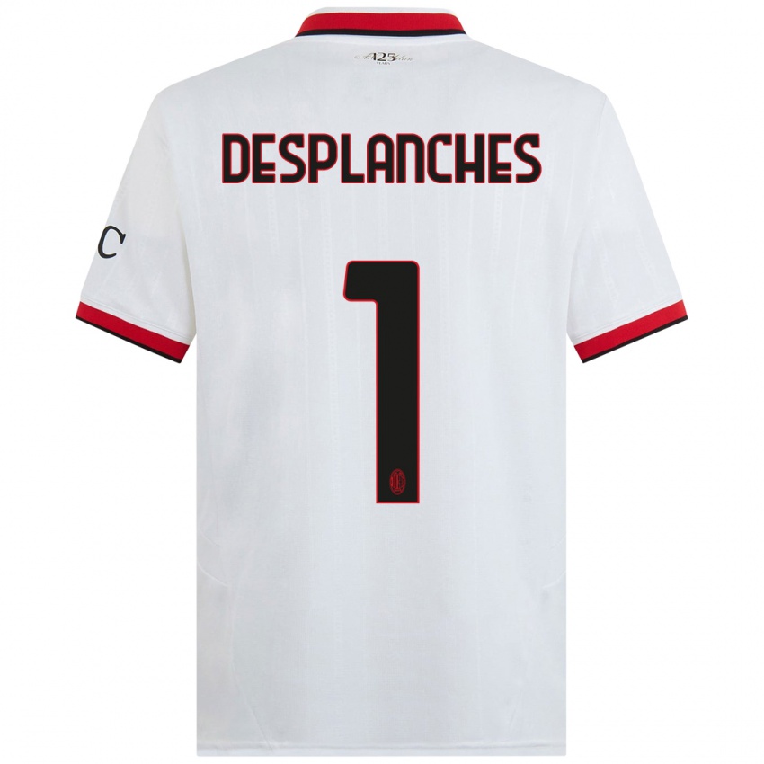 Niño Camiseta Sebastiano Desplanches #1 Blanco Negro Rojo 2ª Equipación 2024/25 La Camisa